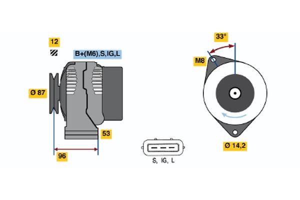 Alternator/Dynamo Bosch 0 986 041 180