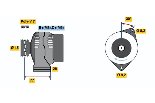 Alternator/Dynamo Bosch 0 986 041 361