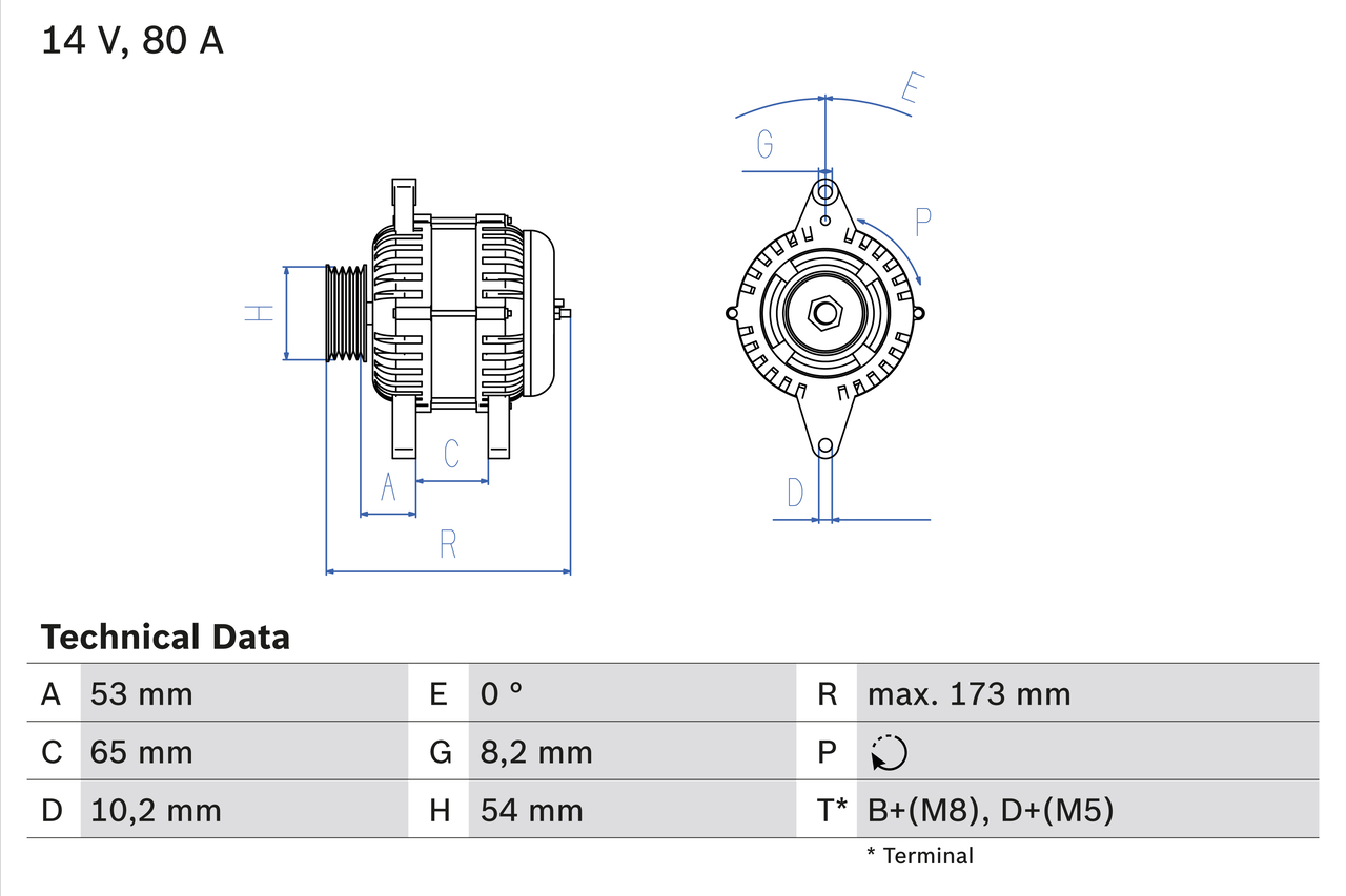 Alternator/Dynamo Bosch 0 986 041 381