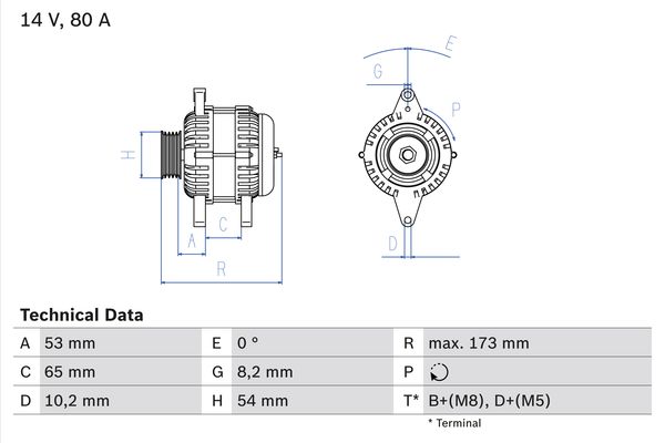 Alternator/Dynamo Bosch 0 986 041 381