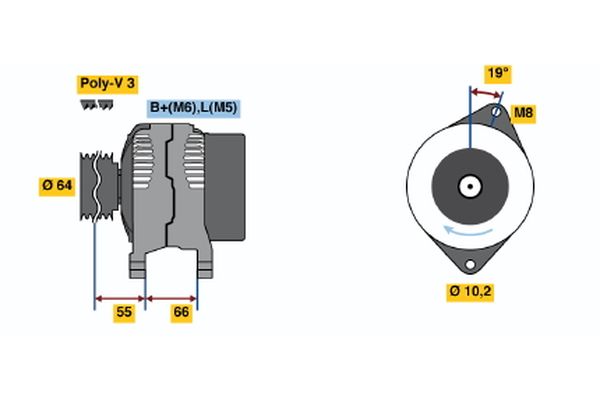 Alternator/Dynamo Bosch 0 986 041 411