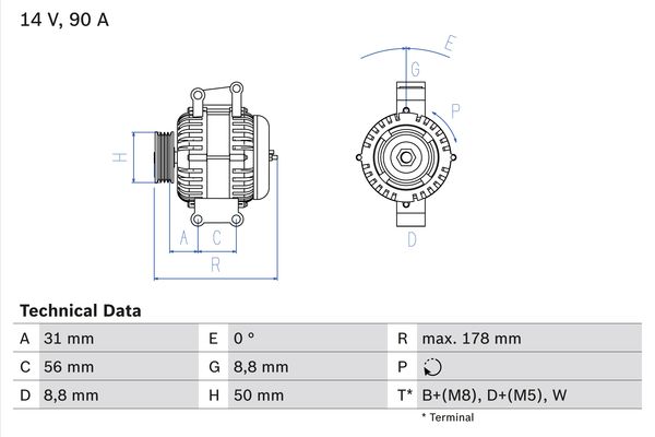 Alternator/Dynamo Bosch 0 986 041 530