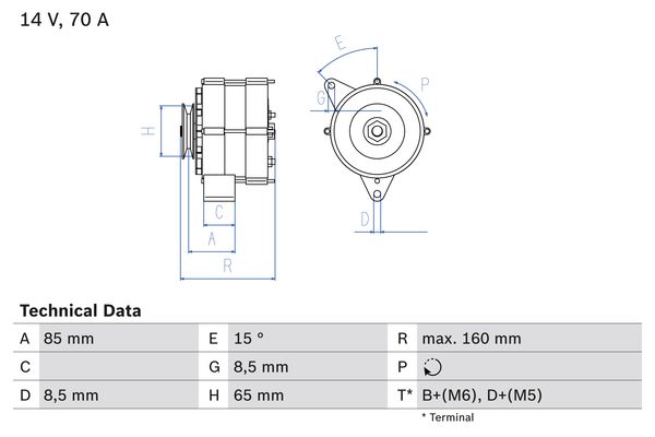 Alternator/Dynamo Bosch 0 986 041 620