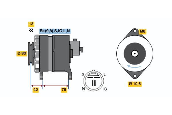 Alternator/Dynamo Bosch 0 986 041 781