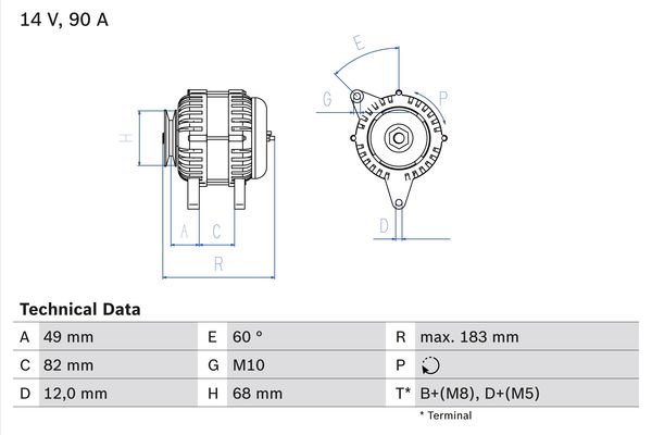 Alternator/Dynamo Bosch 0 986 041 970