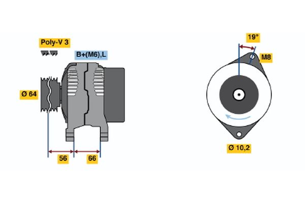 Alternator/Dynamo Bosch 0 986 042 121
