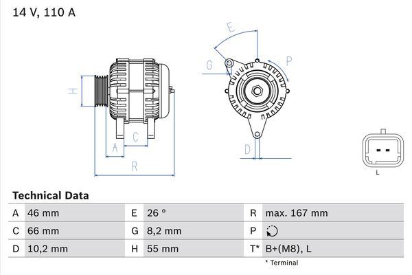 Alternator/Dynamo Bosch 0 986 042 181