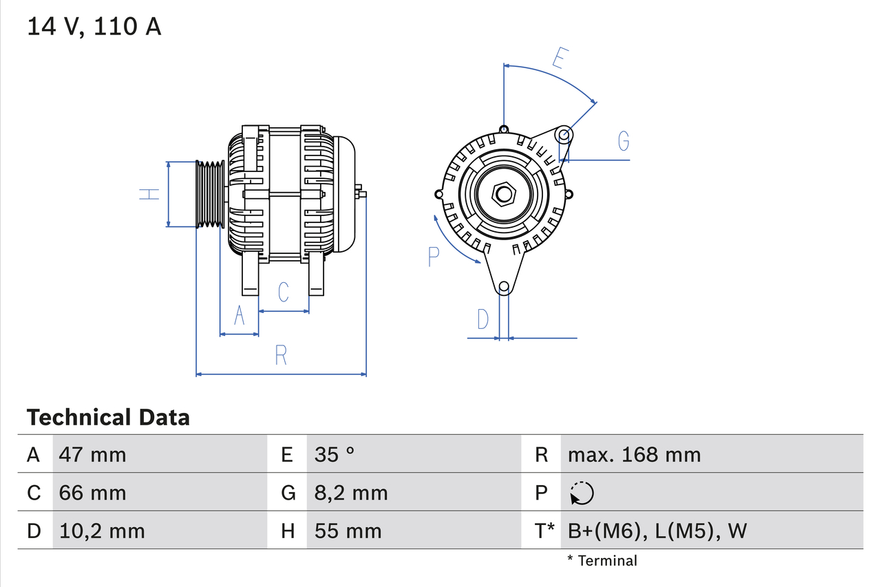 Alternator/Dynamo Bosch 0 986 042 201