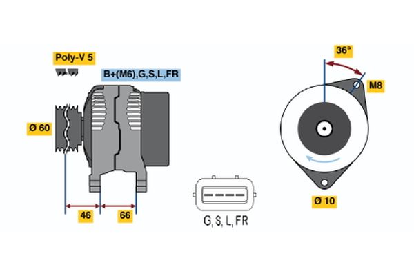Alternator/Dynamo Bosch 0 986 042 301