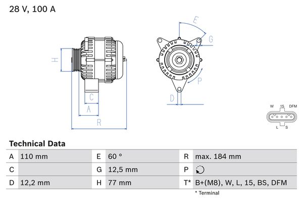 Alternator/Dynamo Bosch 0 986 042 390