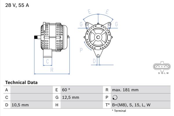 Alternator/Dynamo Bosch 0 986 042 580