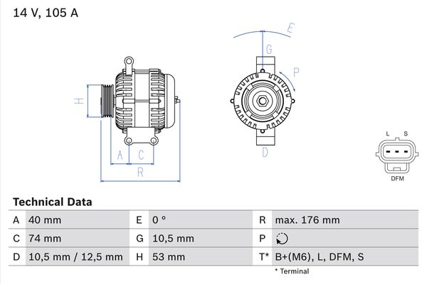 Alternator/Dynamo Bosch 0 986 042 790