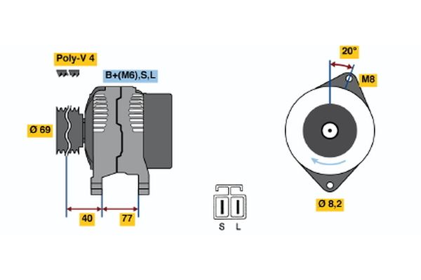 Alternator/Dynamo Bosch 0 986 042 901