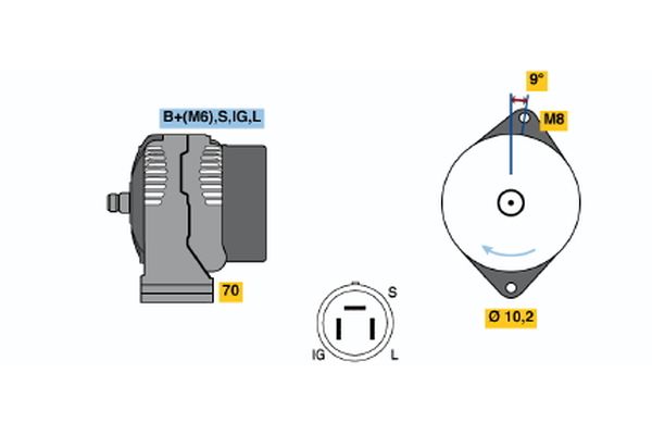 Alternator/Dynamo Bosch 0 986 043 001