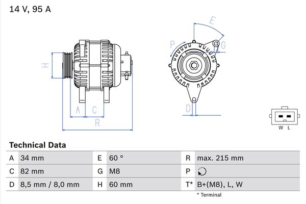 Alternator/Dynamo Bosch 0 986 043 141