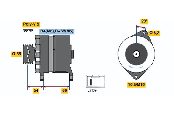 Alternator/Dynamo Bosch 0 986 043 151