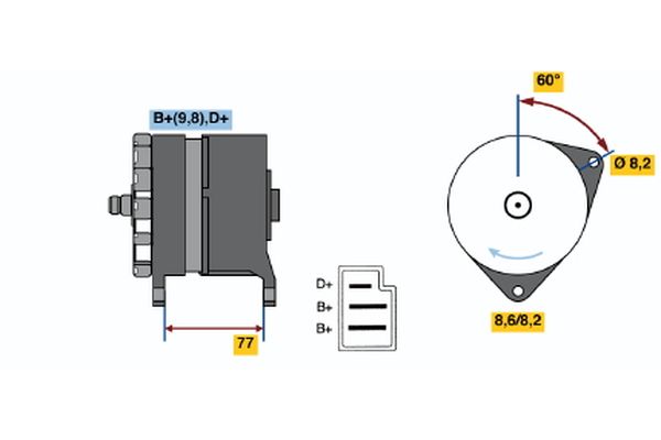 Alternator/Dynamo Bosch 0 986 044 601