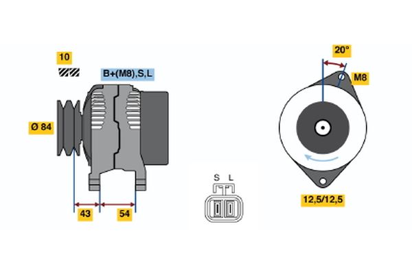 Alternator/Dynamo Bosch 0 986 044 661