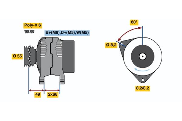 Alternator/Dynamo Bosch 0 986 044 771