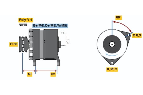 Alternator/Dynamo Bosch 0 986 044 821