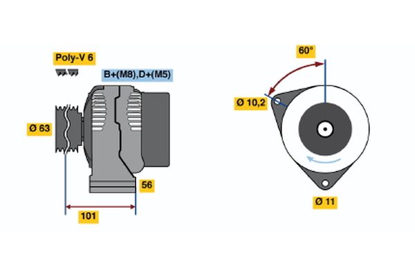 Alternator/Dynamo Bosch 0 986 045 191