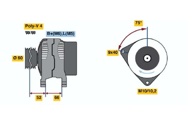 Alternator/Dynamo Bosch 0 986 045 201