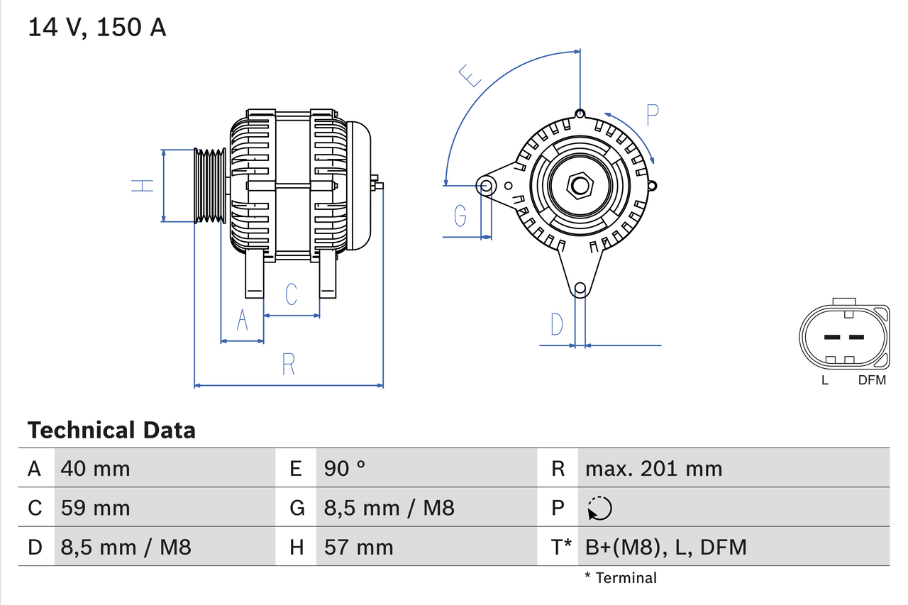 Alternator/Dynamo Bosch 0 986 045 360