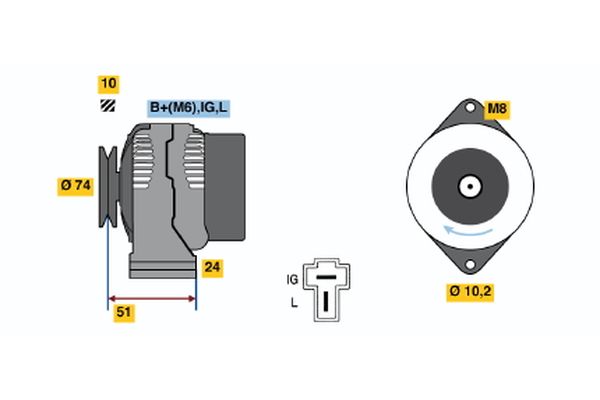 Alternator/Dynamo Bosch 0 986 045 471