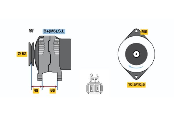 Alternator/Dynamo Bosch 0 986 045 531
