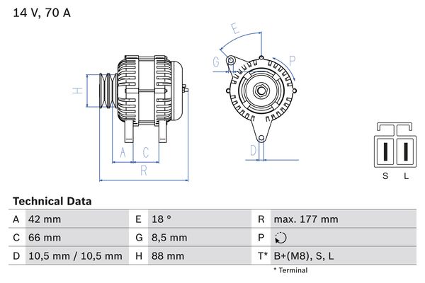 Alternator/Dynamo Bosch 0 986 045 541