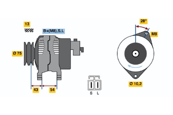 Alternator/Dynamo Bosch 0 986 045 571