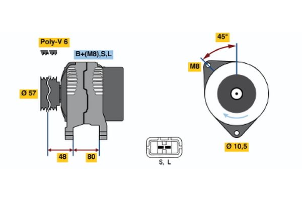 Alternator/Dynamo Bosch 0 986 045 661
