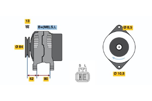 Alternator/Dynamo Bosch 0 986 045 691