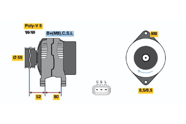 Alternator/Dynamo Bosch 0 986 045 741
