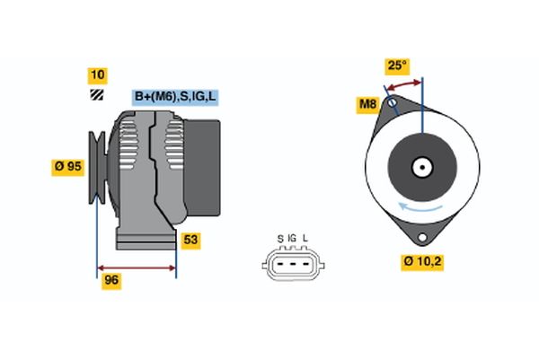 Alternator/Dynamo Bosch 0 986 045 871