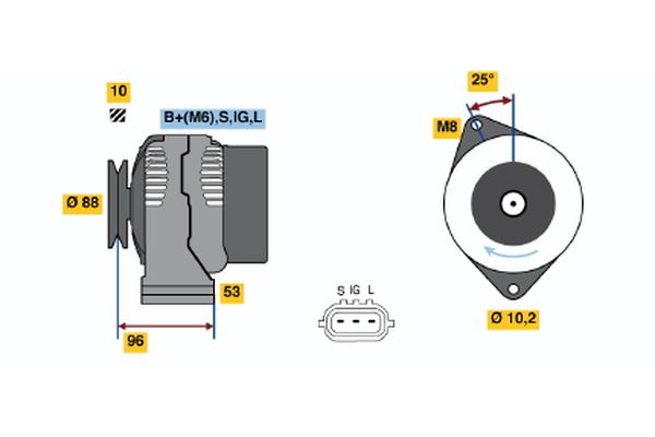 Alternator/Dynamo Bosch 0 986 045 881