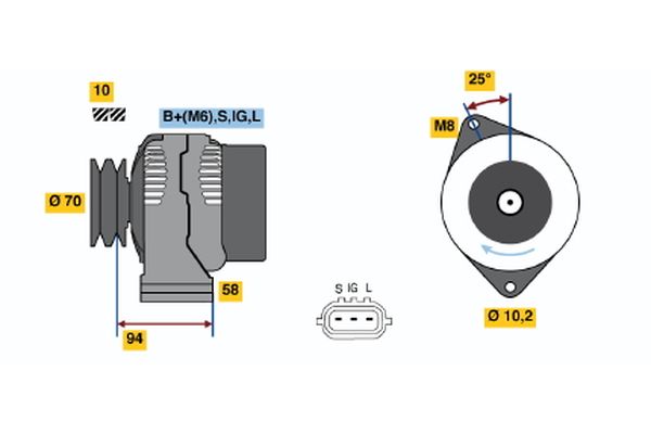 Alternator/Dynamo Bosch 0 986 045 901