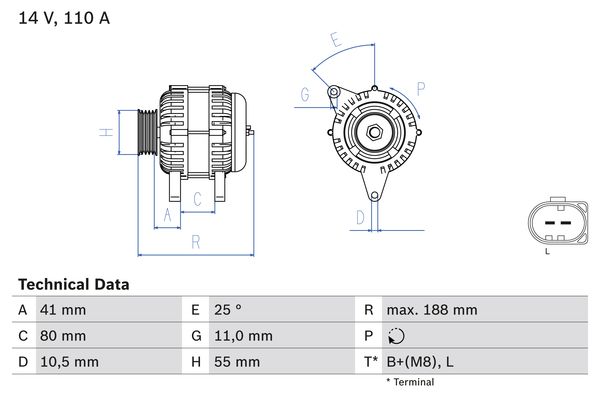 Alternator/Dynamo Bosch 0 986 046 060