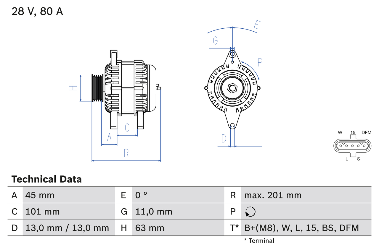 Alternator/Dynamo Bosch 0 986 046 290