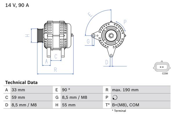 Alternator/Dynamo Bosch 0 986 046 440