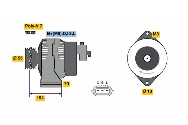 Alternator/Dynamo Bosch 0 986 046 541