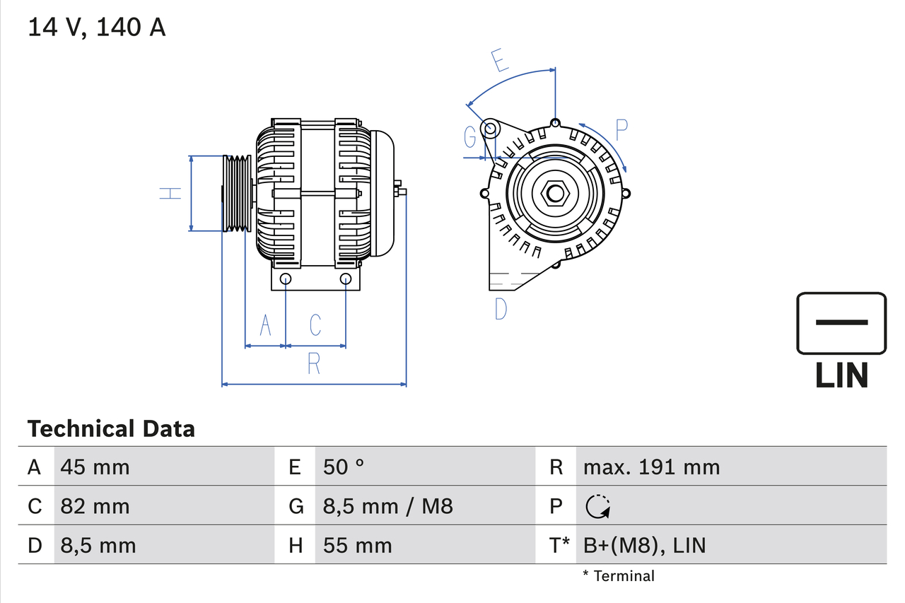 Alternator/Dynamo Bosch 0 986 047 380