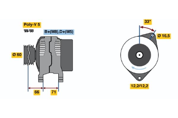 Alternator/Dynamo Bosch 0 986 047 751