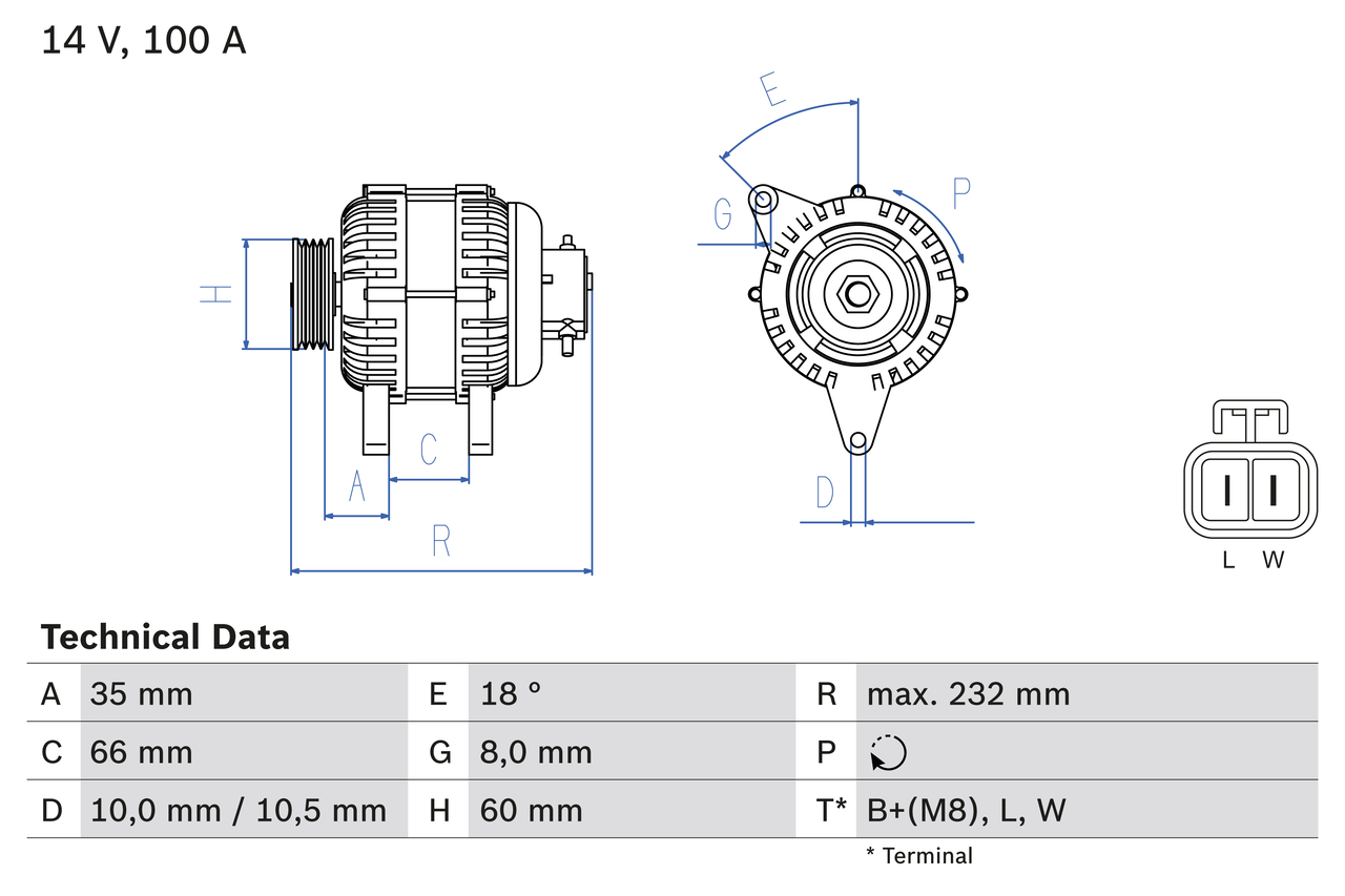 Alternator/Dynamo Bosch 0 986 048 340
