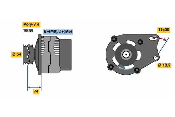 Alternator/Dynamo Bosch 0 986 048 630