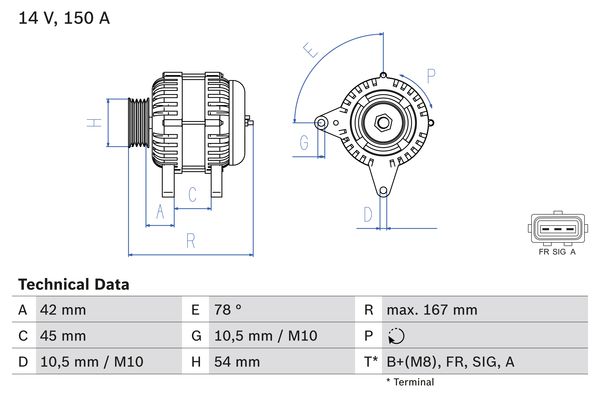 Alternator/Dynamo Bosch 0 986 049 071