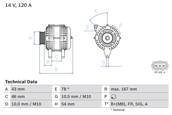 Alternator/Dynamo Bosch 0 986 049 171