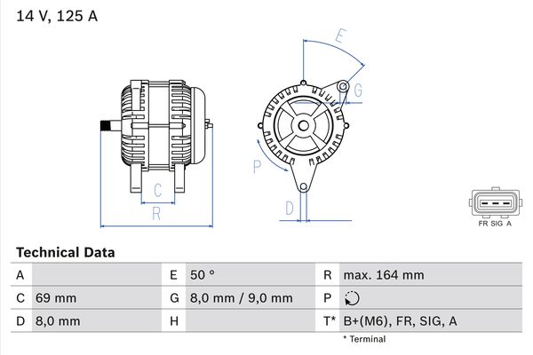 Alternator/Dynamo Bosch 0 986 049 181