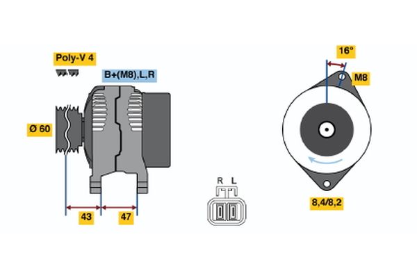 Alternator/Dynamo Bosch 0 986 049 201