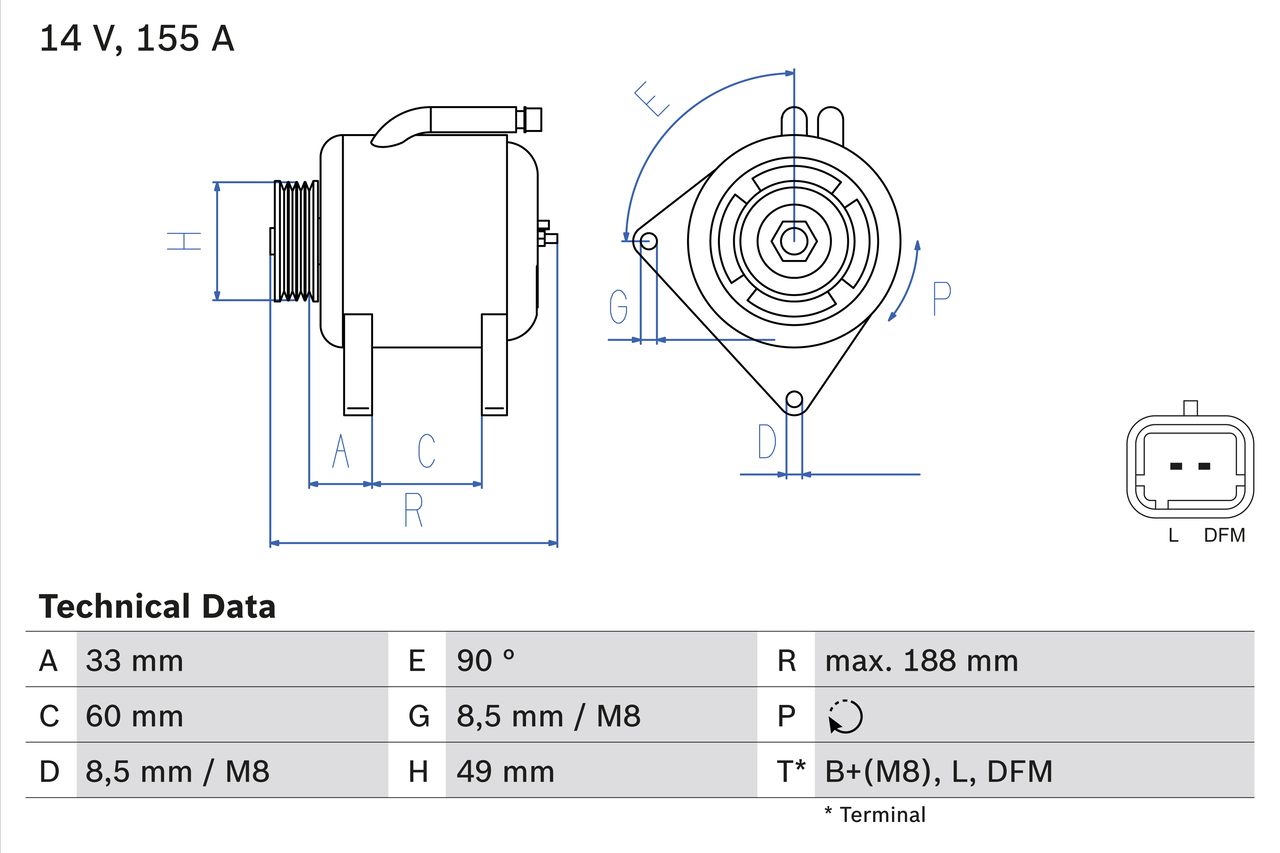 Alternator/Dynamo Bosch 0 986 049 450